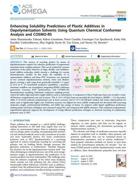 Enhanced solubility predictions of plastic additives in depolymerization solvents