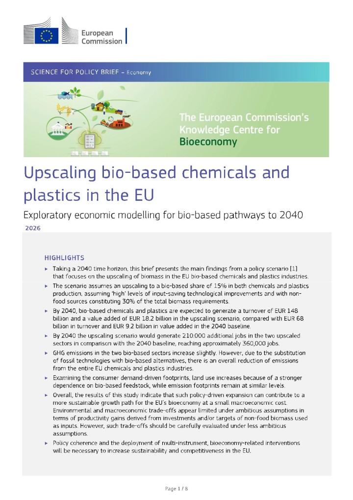 Upscaling bio-based chemicals and plastics in the EU